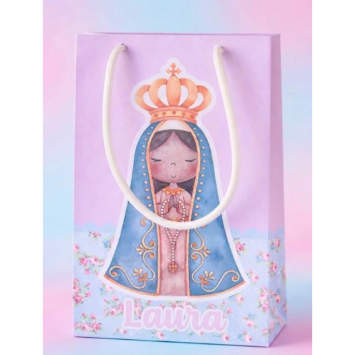 50 Sacolinha Personalizada lembrancinha de Aniversário Nossa Senhora Aparecida Pegue e Monte