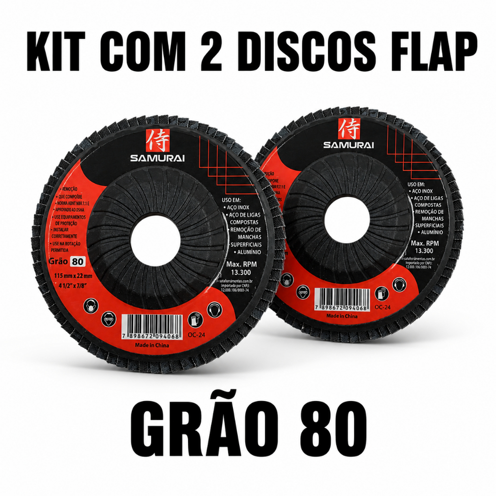 DISCO FLAP 4.1/2 GRÃO 80 2 UNI  Usado para Lixar Polir Remover Manchas