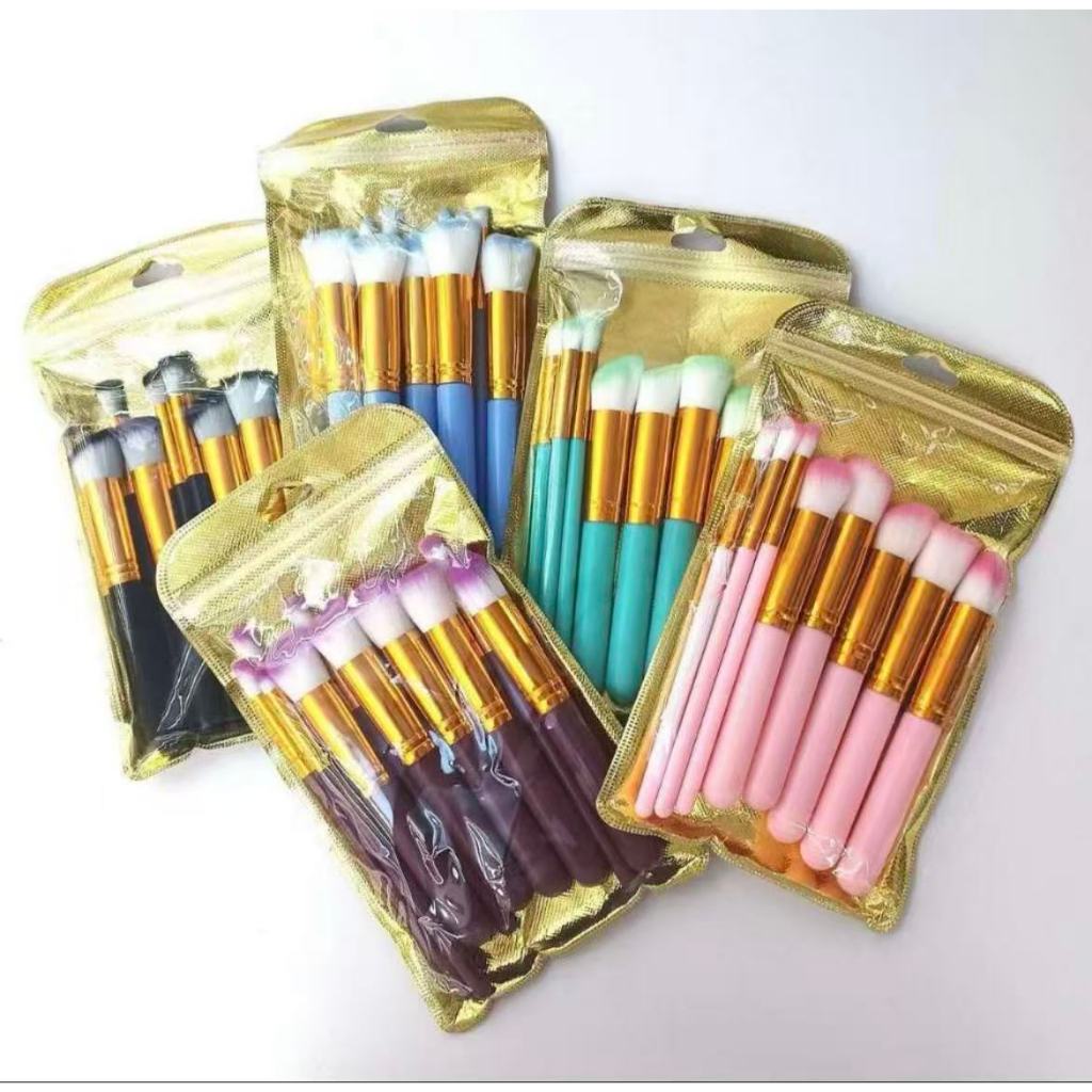 Kit 10 Pincéis Profissional Pincel Maquiagem
