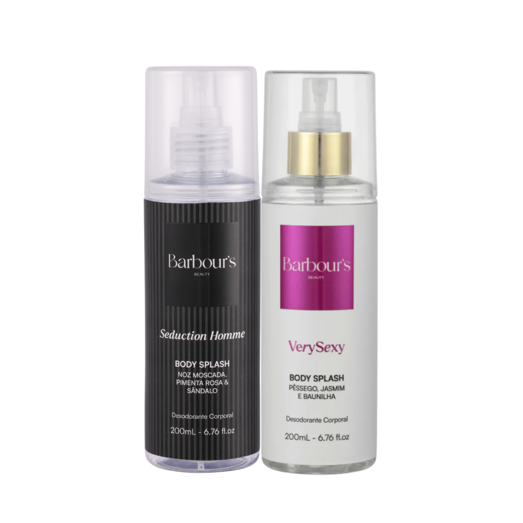 Kit Casal Body Splash Seduction Homme e Very Sexy Barbour’s 200ml