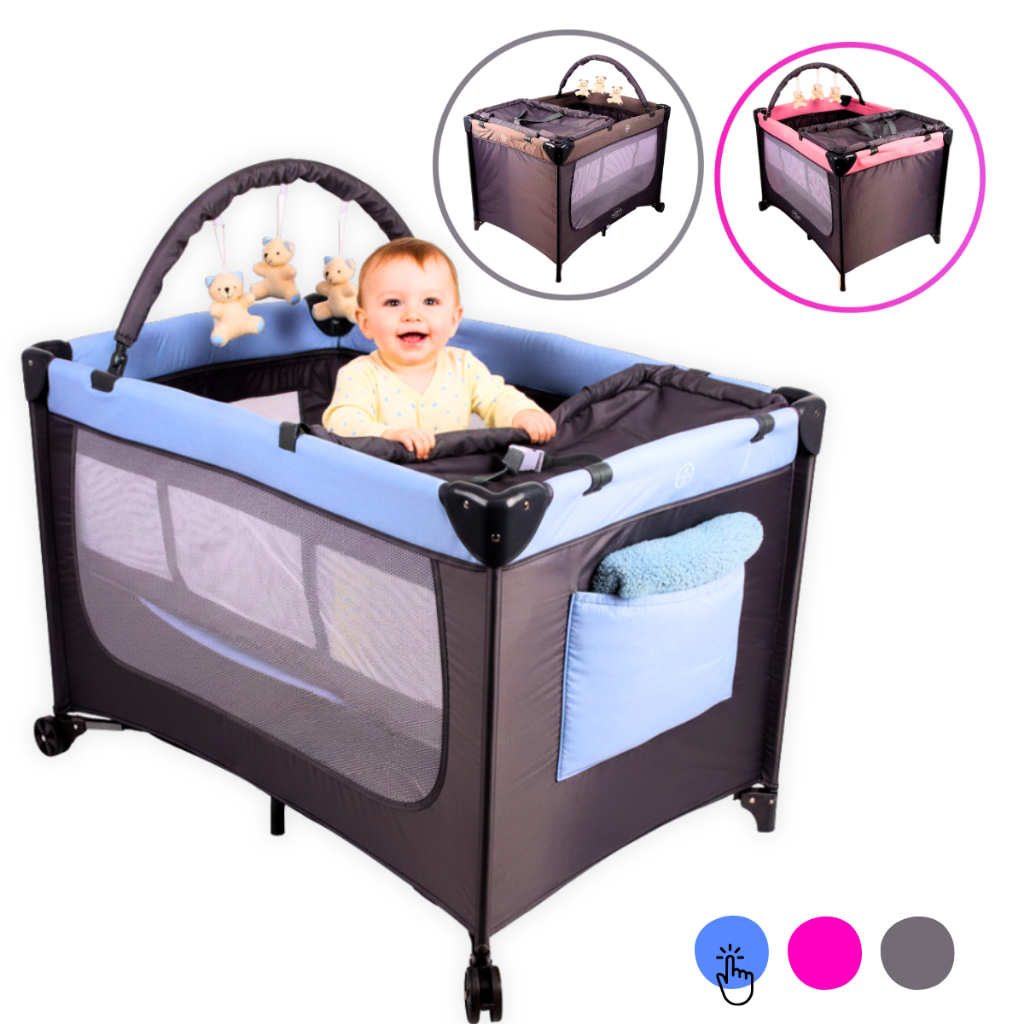 Berço Infantil Portátil Cercado Desmontável Mobile - Baby Style 0-25kg