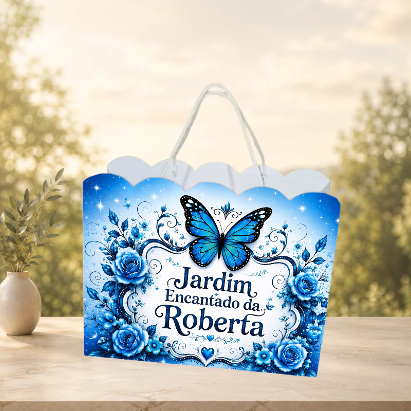 Sacolinha Jardim Encantado Personalizada com Nome e Idade | Pegue e Monte | Lembrancinha de Aniversário | Festa Infantil