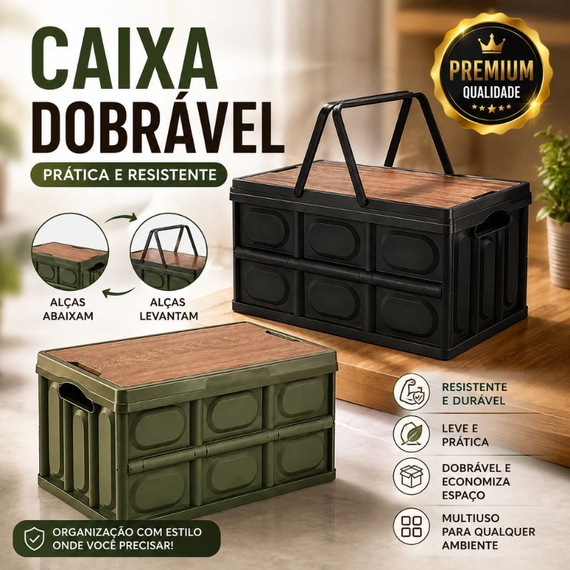 Caixa De Armazenagem Dobrável Ao Ar Livre De Grande Capacidade Campismo De Viagem Mesa 55L