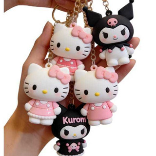 Chaveiro Hello Kitty + Kuromi 3D Premium Fofo Mochila Kawaii Geek