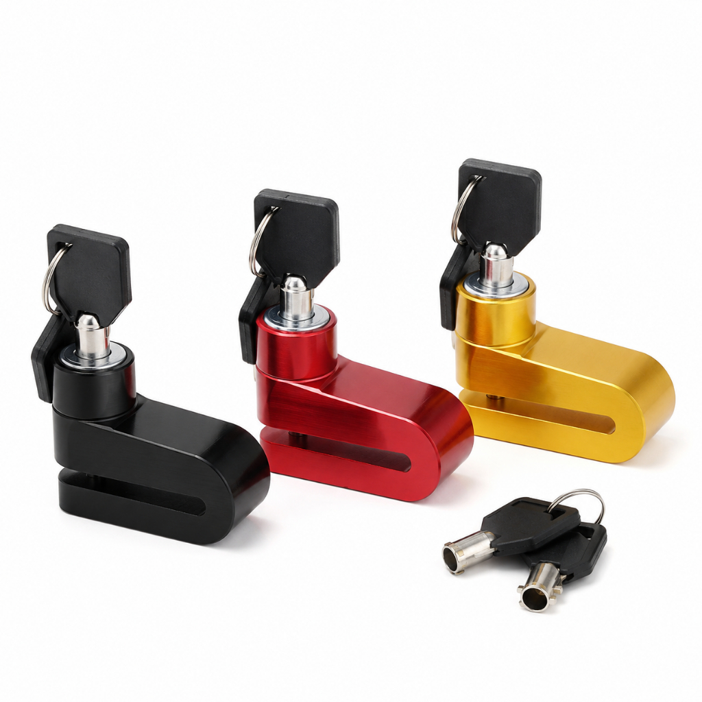 Trava De Disco Para Moto Cadeado Freio Tranca Antifurto Universal Bike Segurança Modelo Chato 35mm — imagem 2 de 2