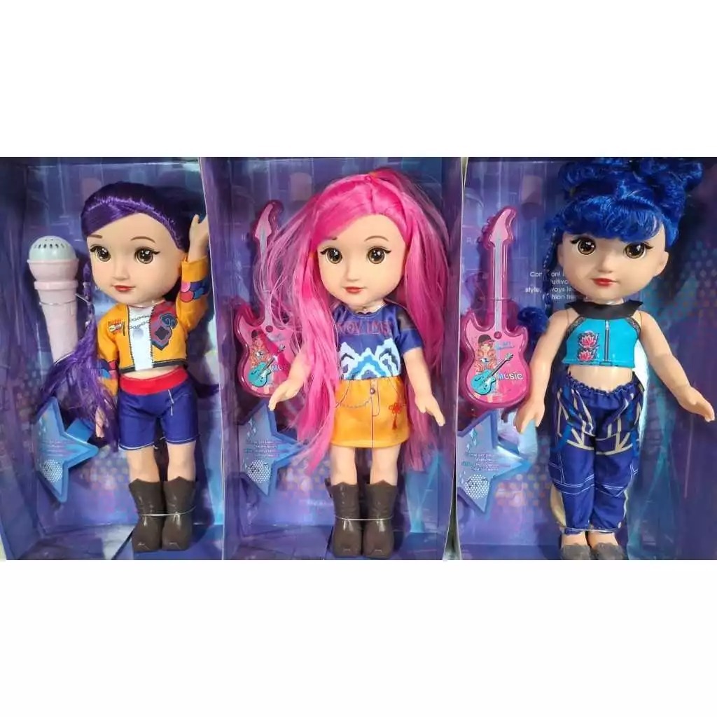 Boneca Guerreiras K-Pop Musical com Guitarra Som Luz e Acessórios Presente Menina 37 cm