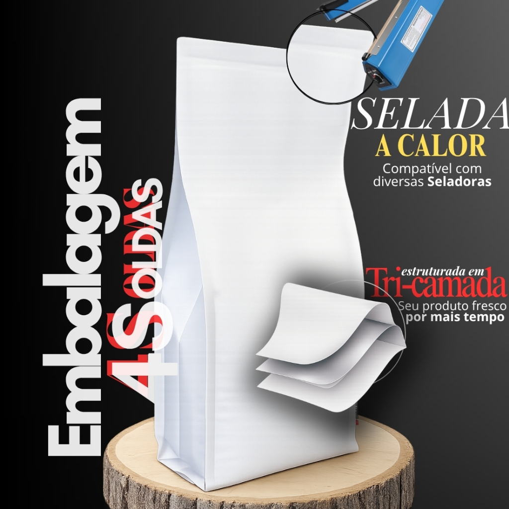 BRANCO Embalagem 4 Soldas Café Moído