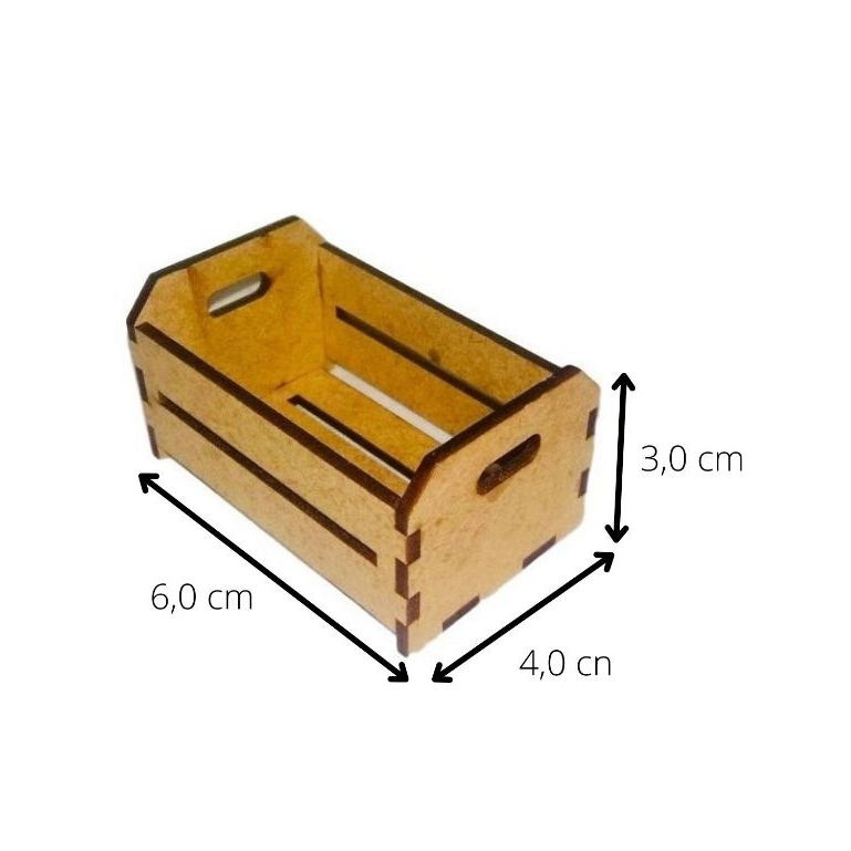 Kit 10 mini caixotes caixas de feira mdf lembrançinhas 6x4x3