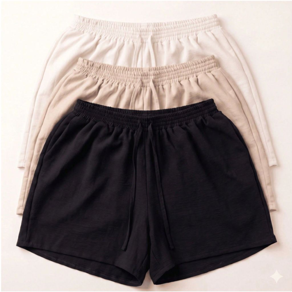 Short Feminino algodão duna Tecido Leve e Secagem Rápida super macio e confortável moda feminina sem bolso praia
