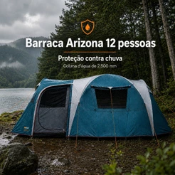 Barraca Arizona GT Camping Impermeável até 12 Pessoas 2500mm com 2 Portas Grandes Familiar
