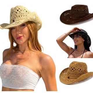 Chapéu Feminino Virginia Palha Praia Boho Gypsy Cowboy Country