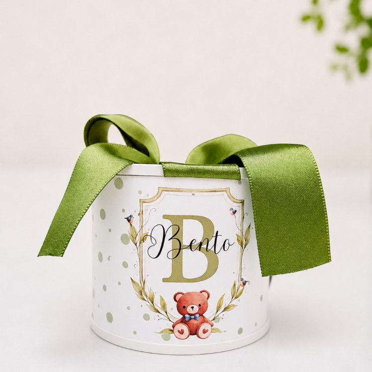 Kit Tubolatas personalizadas 5x6 URSINHO com TAG - Lembrancinha de maternidade / Batizado / Chá de bebê / Aniversário