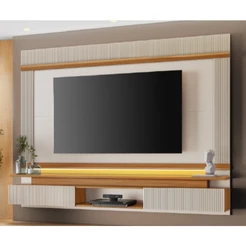 Painel Canelado para TV até 75 Polegadas com LED 2 Portas em MDF NT 1370 Notável Móveis