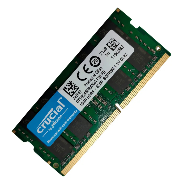 Memória Ram Notebook Ddr4 3200mhz 16gb Cl22 Color Verde Crucial Ct16g4sfra32a So