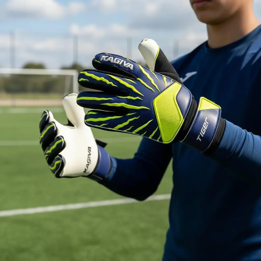 Luva de Goleiro Infantil Kagiva Tiger Oficial Original Quadra Campo Society Grip