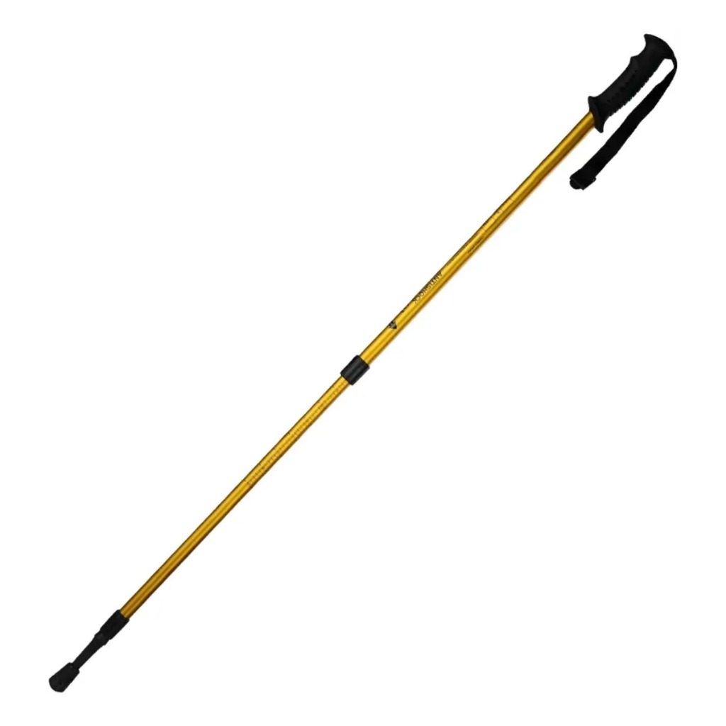 Bastão De Caminhada Alumínio Ultraleve Com Amortecedor Antishock Ajustável Trilha Amarelo Trakking