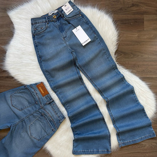 Calça Jeans Feminina Boot Cut Clement Modela Bumbum Lycra Power