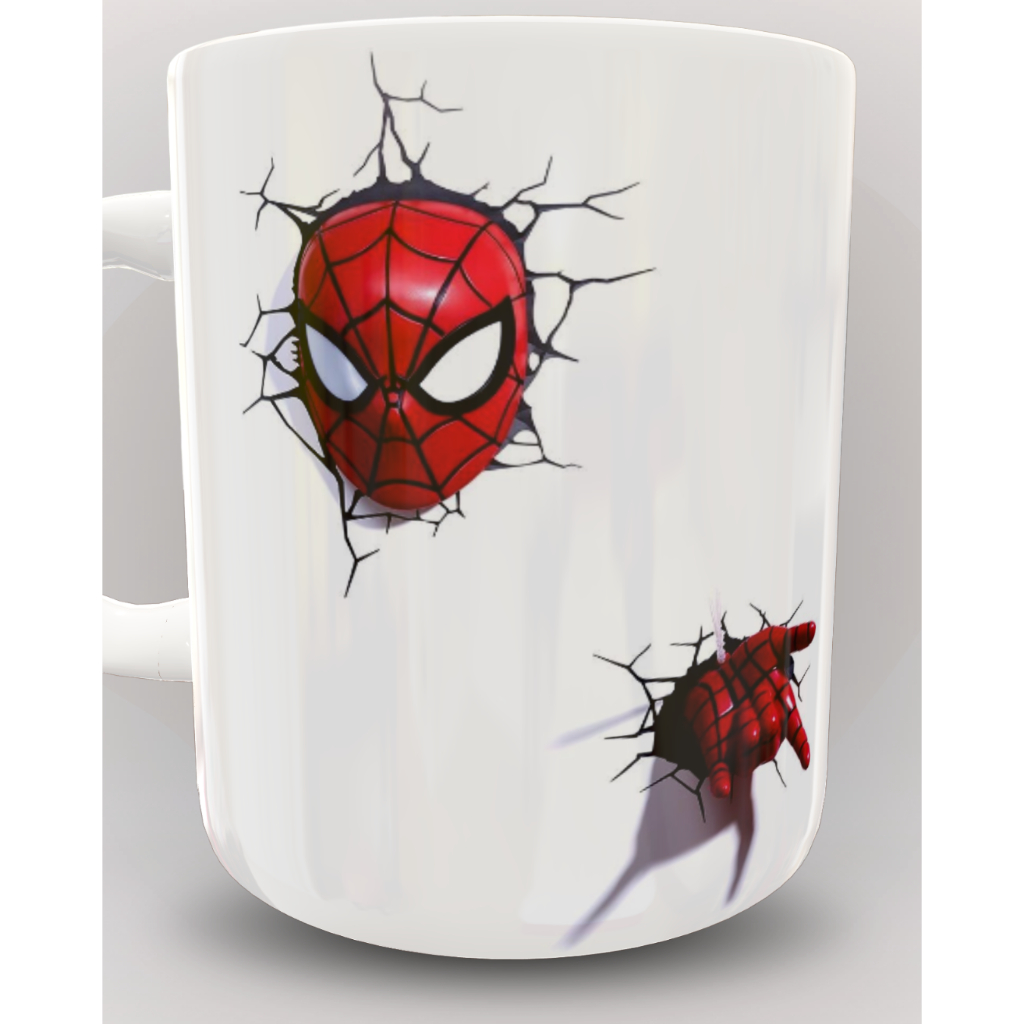 Caneca Homem-Aranha Cerâmica 325ml | Presente Marvel Spider-Man | Caneca Personalizada Super-Herói Efeito 3D Efeito 3D