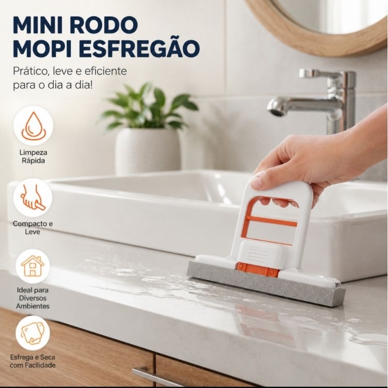 Mini Rodo Mop Esfregão Portátil Absorvente Auto Squeeze