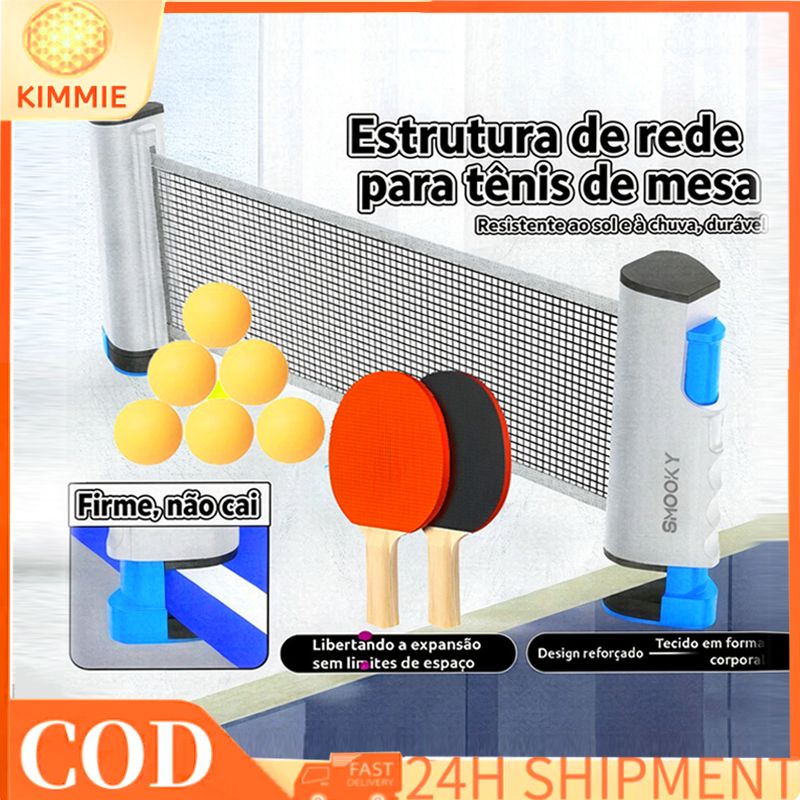 Rede Ping Pong Kit Tenis De Mesa Raquete De Profissional Branco Treliça livremente extensível