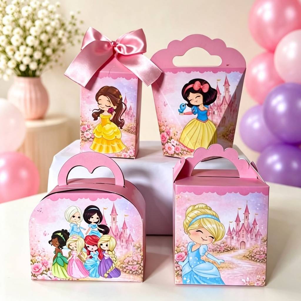 Personalizados Princesas - MONTE EM CASA - KIT FESTA - CAIXINHAS PERSONALIZADAS - ANIVERSÁRIO - LEMBRANCINHAS