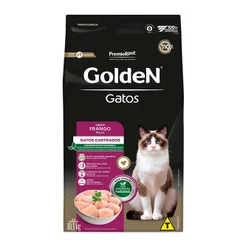 Ração Golden Gatos Adultos Castrados Sabor Frango 10,1kg