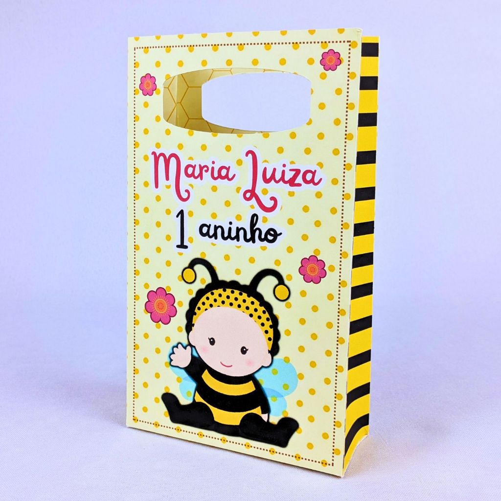 Kit 10 a 50 Sacolinhas Abelhinha Baby Personalizada Surpresa Com Alça Lembrancinhas Festinha Aniversario Todos Temas