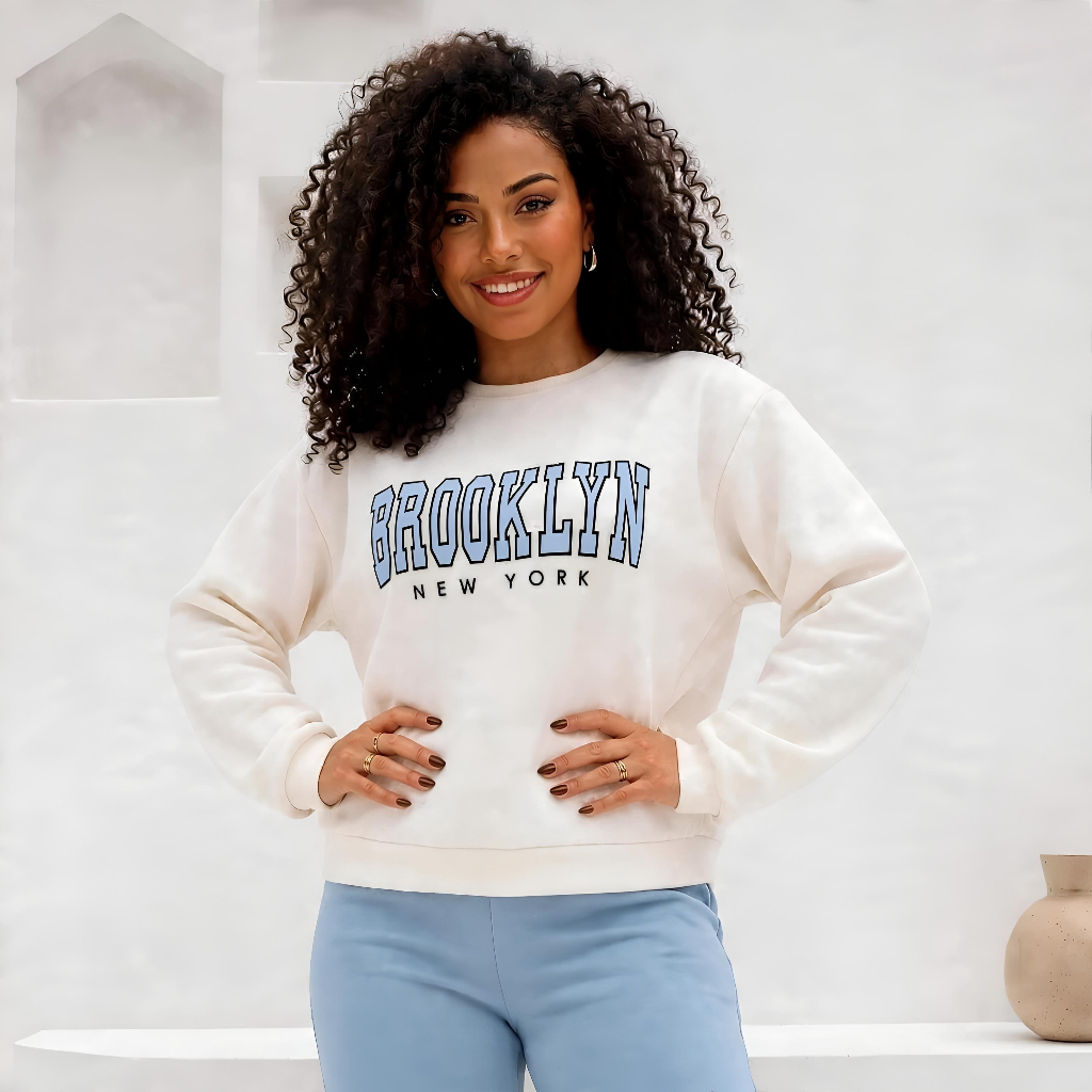 BLUSA MOLETOM ESTAMPADO BROOKLYN 3 CABO TENDÊNCIA!!