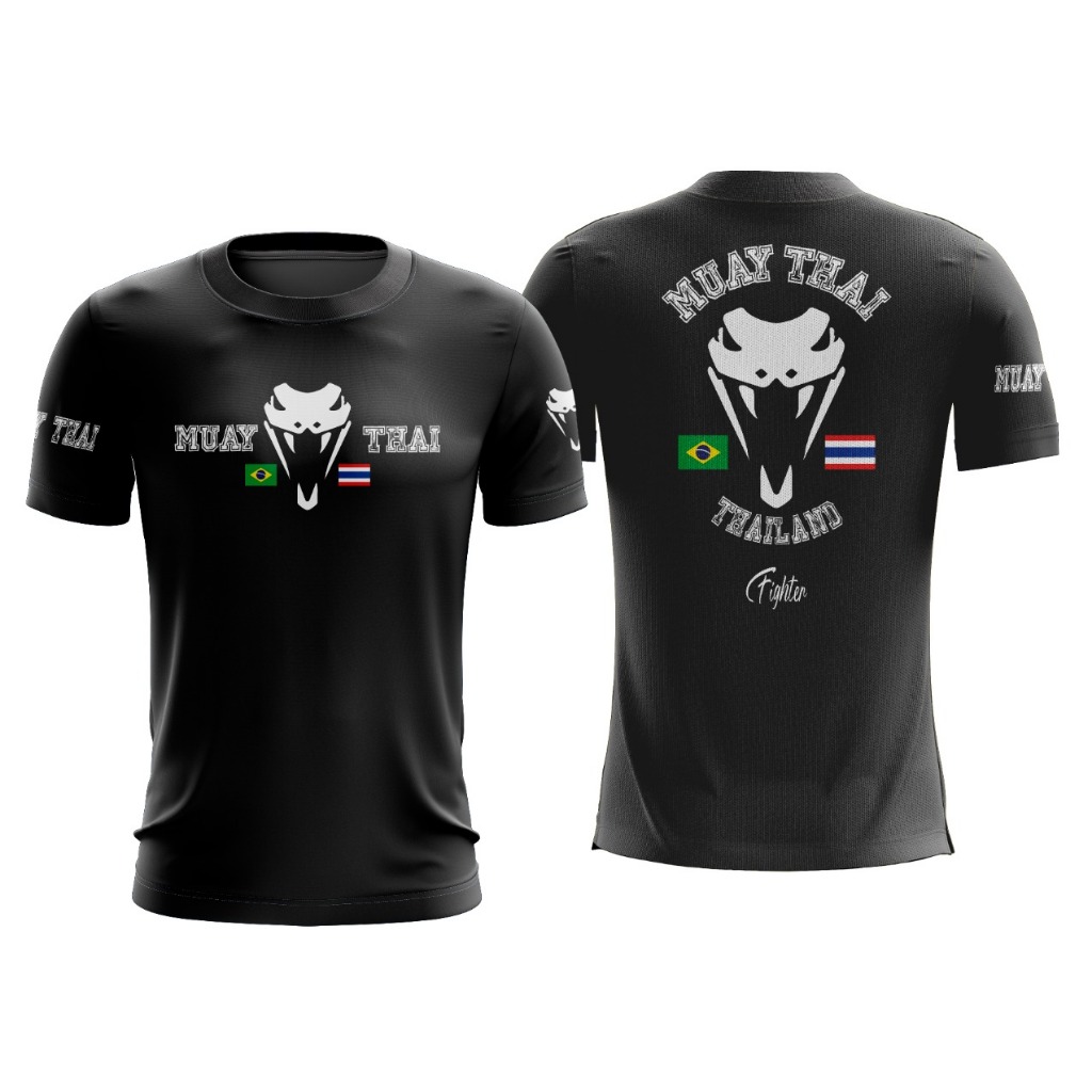 Camiseta Dry Fit P/ Muay Thai Treino Competição UFC MMA Jiu Jitsu Luta Blusa Unissex Esportiva Gym