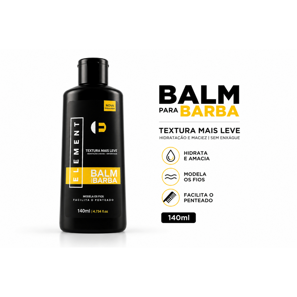 Balm Para Barba Element Alfa Look’s 140ml Balm Pós-Barba Hidratante Produto Profissinal