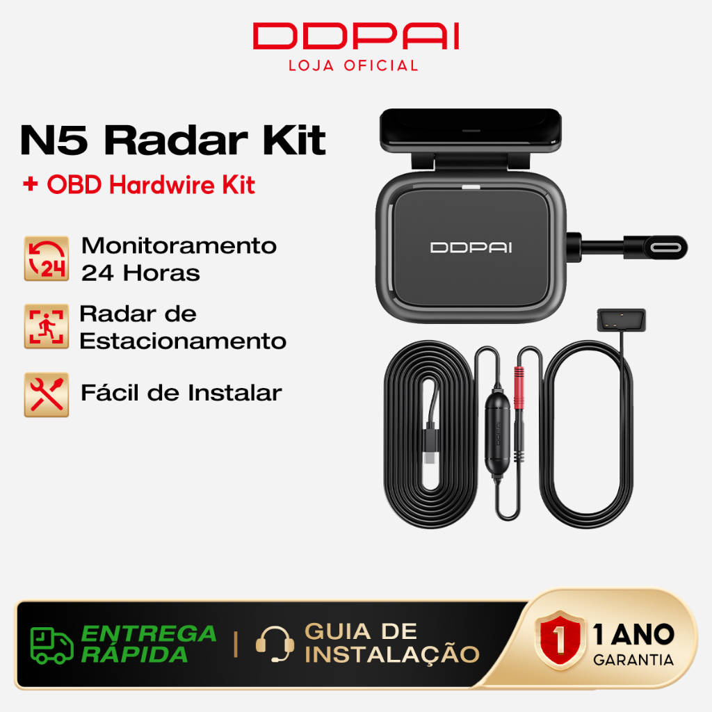 DDPAI N5 Dual Módulo de Radar OBD Kit Monitor 24H Estacionamento com Detecção Mo