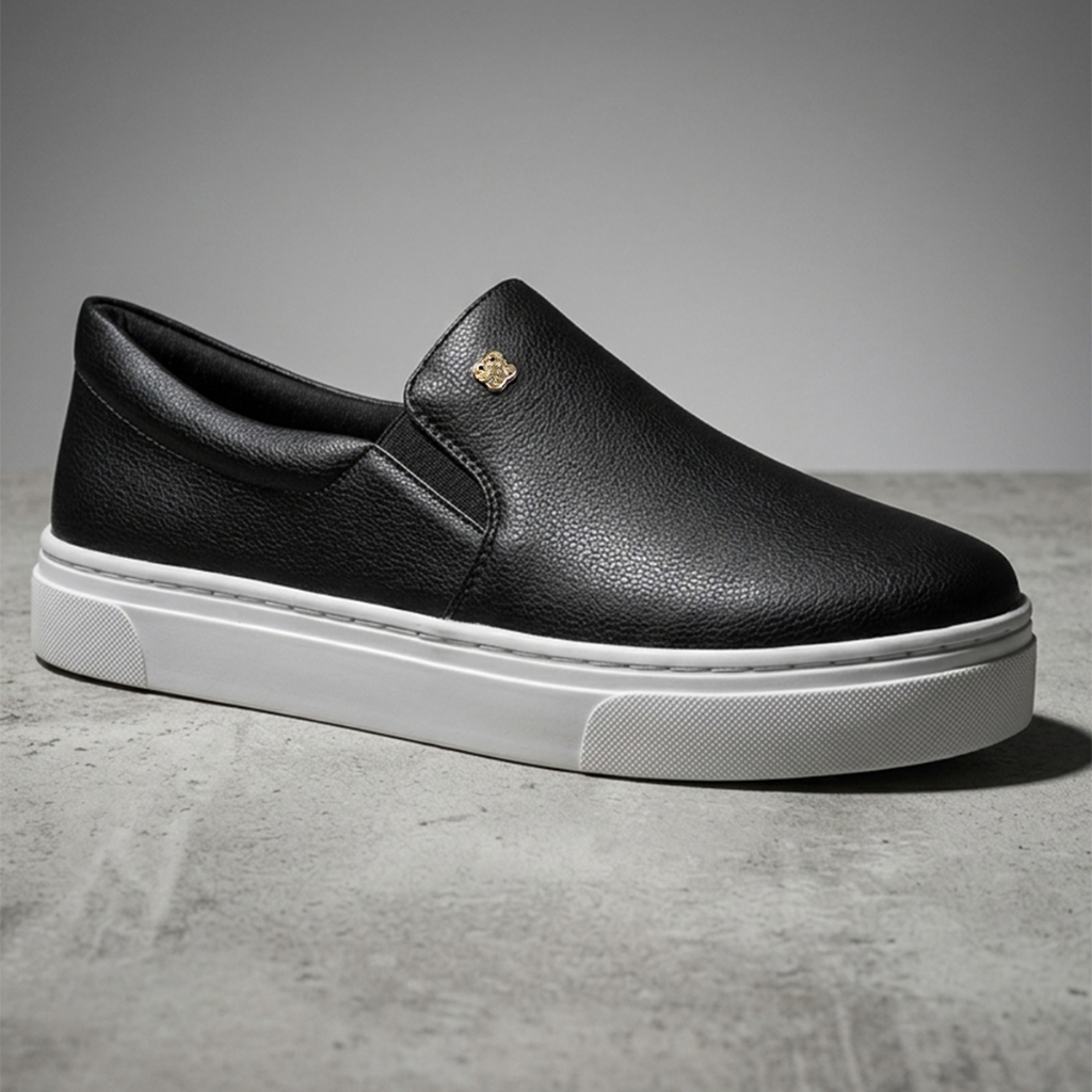 Tênis Slip On Feminino Casual Calce Fácil Confortável Elástico Lateral Plataforma Baixo GiGiL