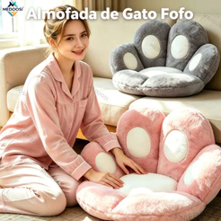 Almofada de Gato Fofo Cadeira Macia Travesseiro Decoração Chão Sofá Confortável 50X45cm Animais de Pelucia Tatami