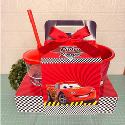 Kit cineminha CARROS / DINO BABY + balde + copo e personalização (Faço qualquer tema)