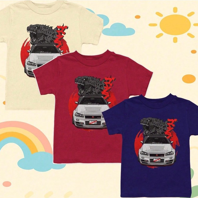 Conjunto De 3 Camisetas Infantil Casual Simples Unisex Adequado As Estaçoes Do Ano Estampa Personalizada Carro