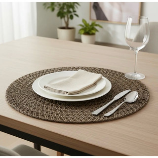 Jogo Americano Trançado Marrom para Mesa Posta – Sousplat/Toalha de Mesa Decorativa