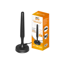 Antena Digital Interna MXT MDTV-400B VHF UHF 20dB 25dB Cabo 5m Bivolt 110-220V Conector F