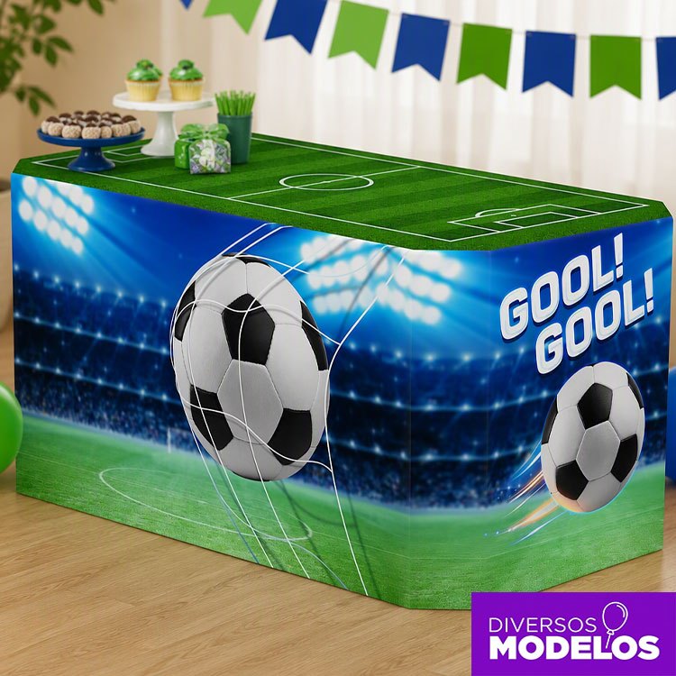 Capa de Mesa Futebol Decoração Festa Forro de Mesa Sublimado Em Tecido Veste Fác