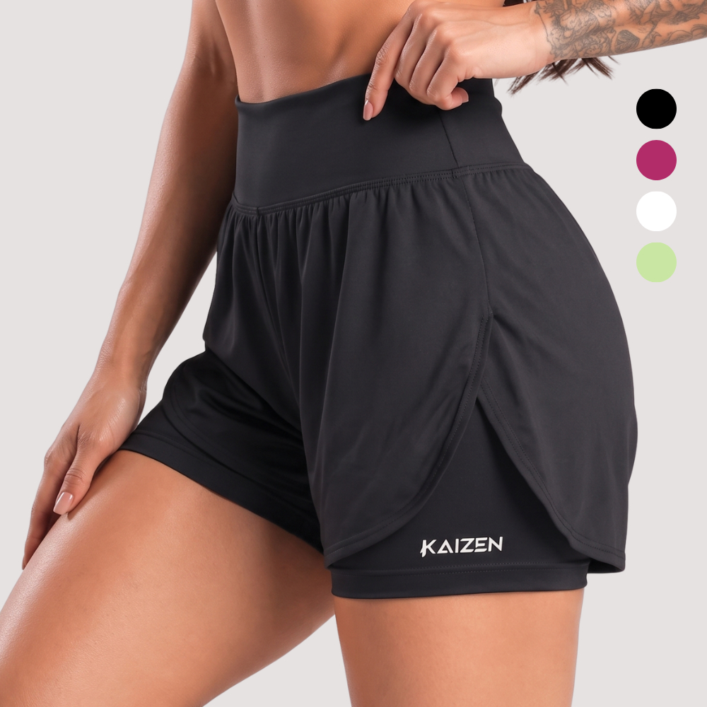 SHORTS FEMININO 2 EM 1 DRYFIT COM BOLSO PORTA CELULAR para academia corrida ou dia a dia crossfit
