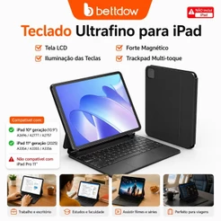 Bettdow Teclado Mágico para ipad Pro11 12.9 Air 4 5 Air6 10thGen Mini6 Caso Teclado Bluetooth Sem Fio iPad não incluído