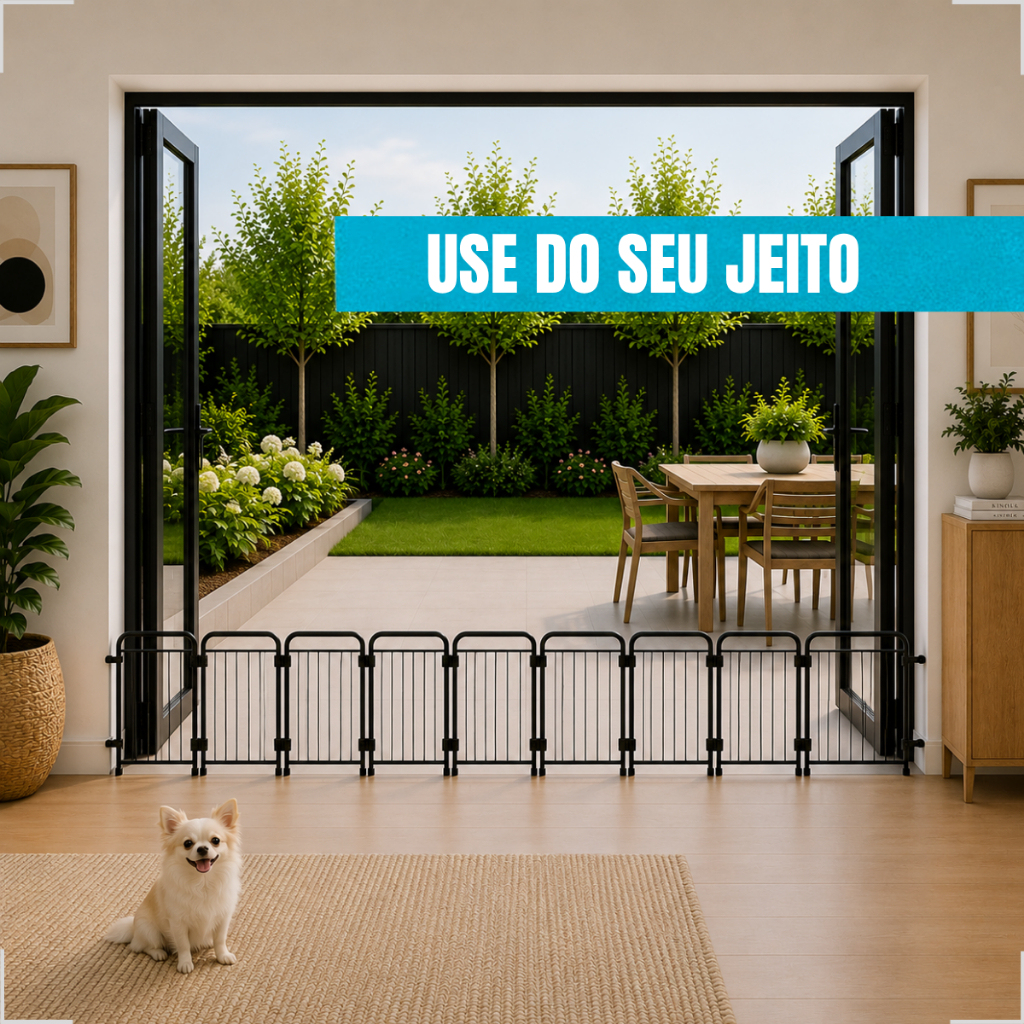 Cercado Pet Resistente para Cachorro Dobrável Modular para Ambientes Envio Imediato