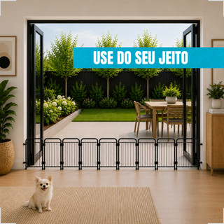 Cercado Pet Resistente para Cachorro Dobrável Modular para Ambientes Envio Imediato