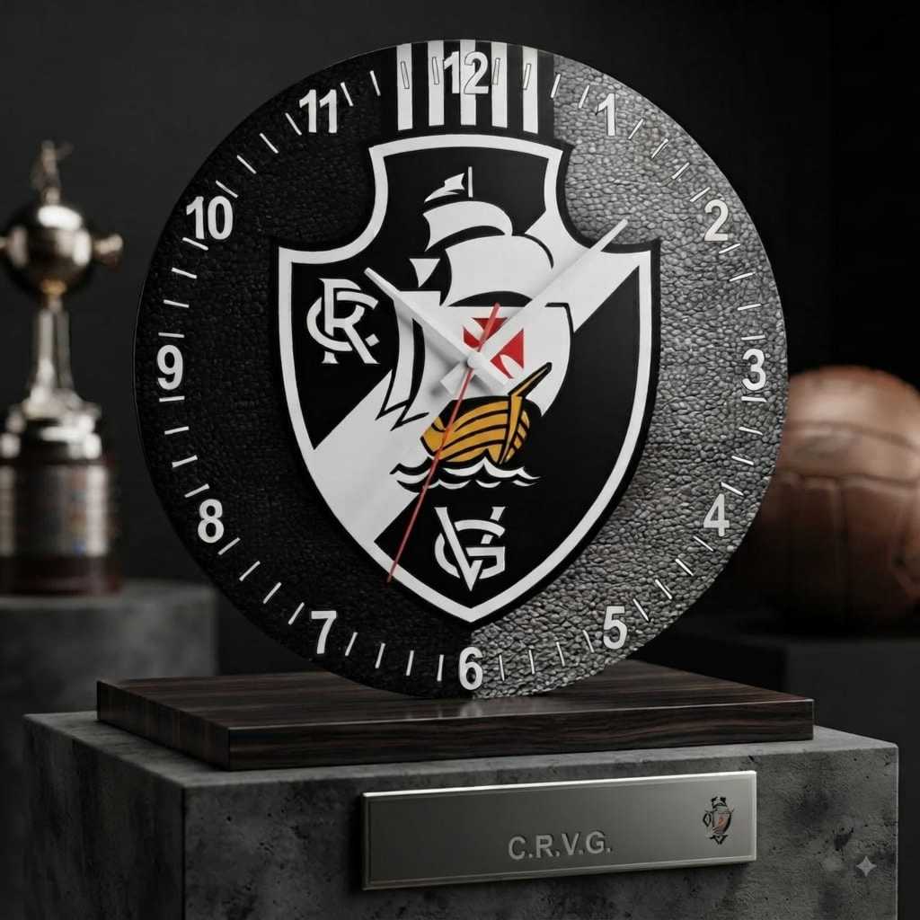 RELÓGIO DE PAREDE VASCO DA GAMA CAMPEÃO - MDF 30 CM