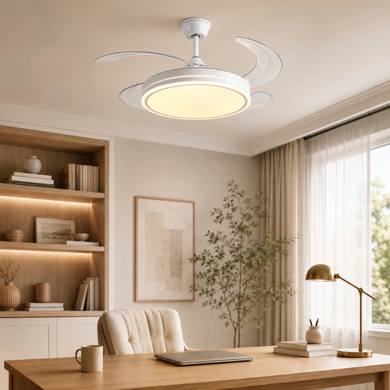 Ventilador de Teto Plafon 6 Pás Retráteis Ultra Silencioso LED — foto 9