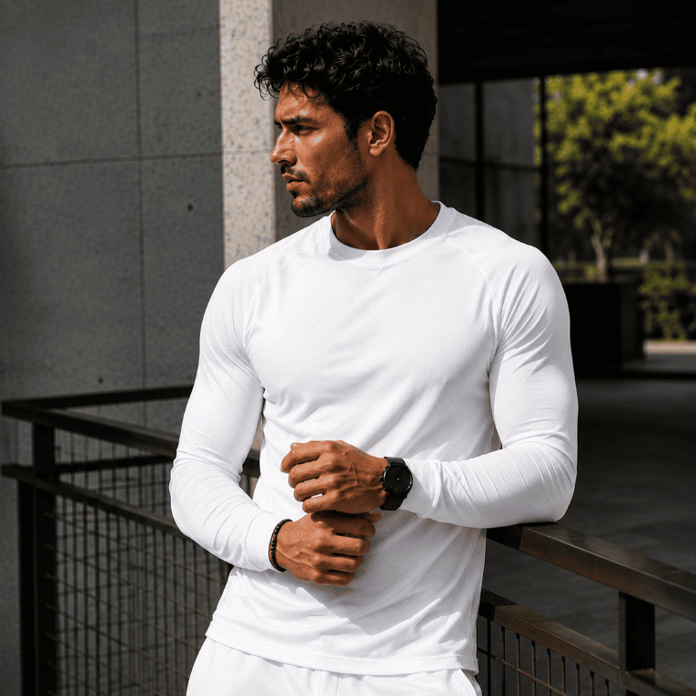 Camisa segunda Pele Masculina Manga Longa Dry Fit Proteção UV Camisa Térmica Academia Fitness