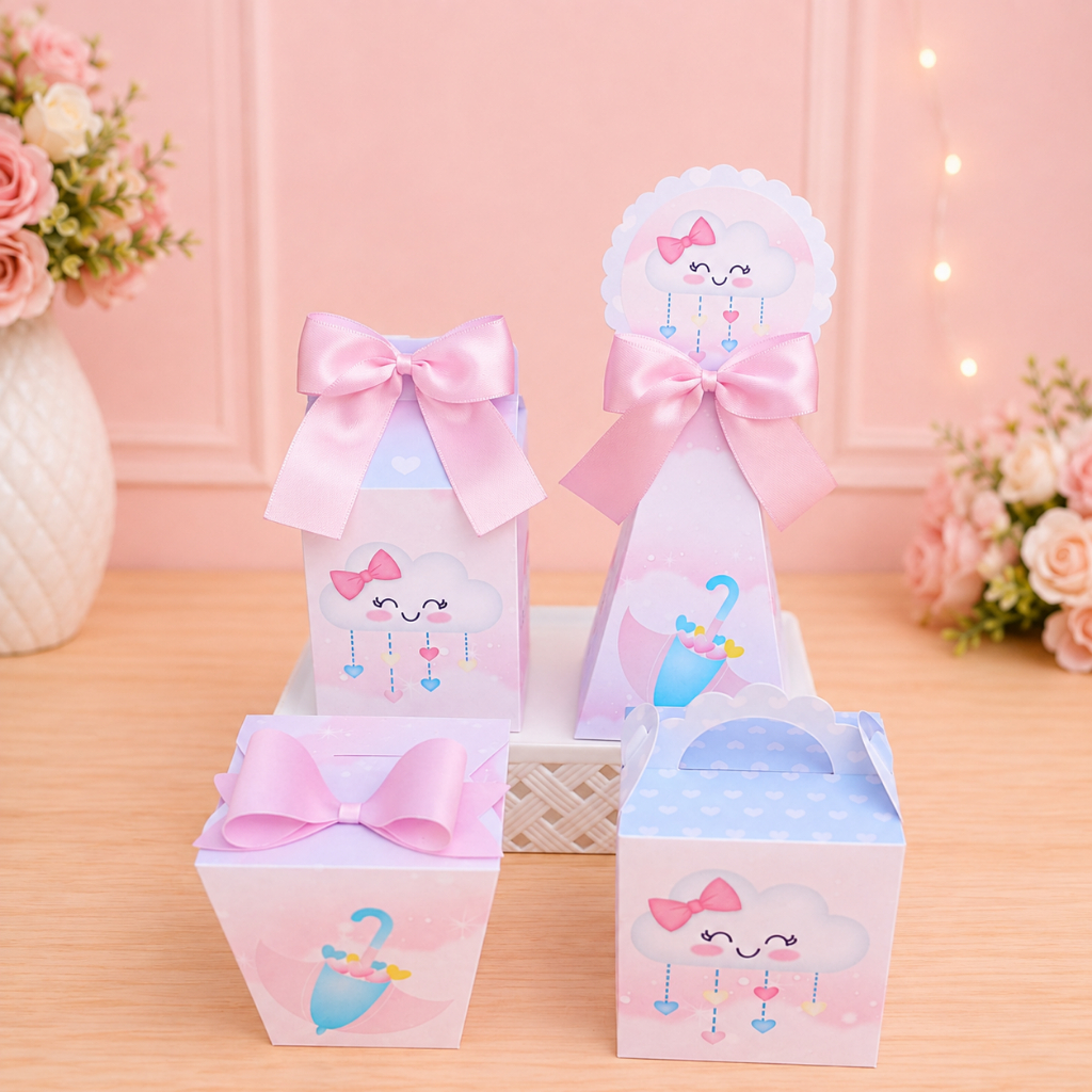 Kit festa Chuva de Amor bençãos | Personalizados | Aniversários | Papelaria Personalizada | caixinhas | Lembrancinhas