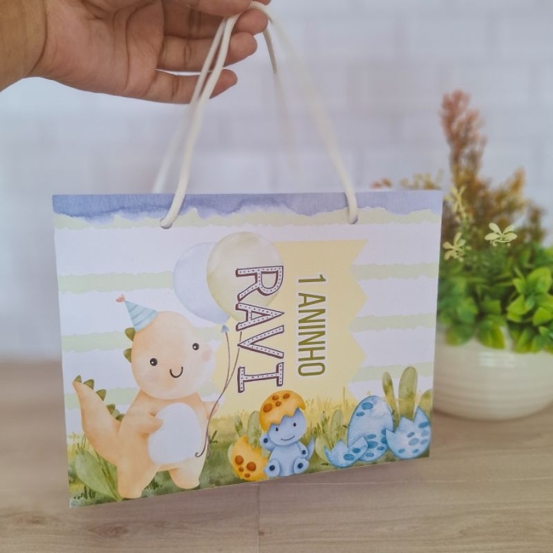 Sacolinha Personalizada DINO BABY / Lembrancinhas Personalizadas / Papelaria Personalizada / Sacola Surpresa