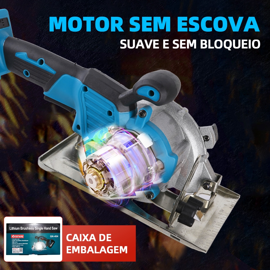 68V Serra Mármore Profissional Tipo Sem Fio Com 2 Baterias - Madeira, Concreto — imagem 2 de 2