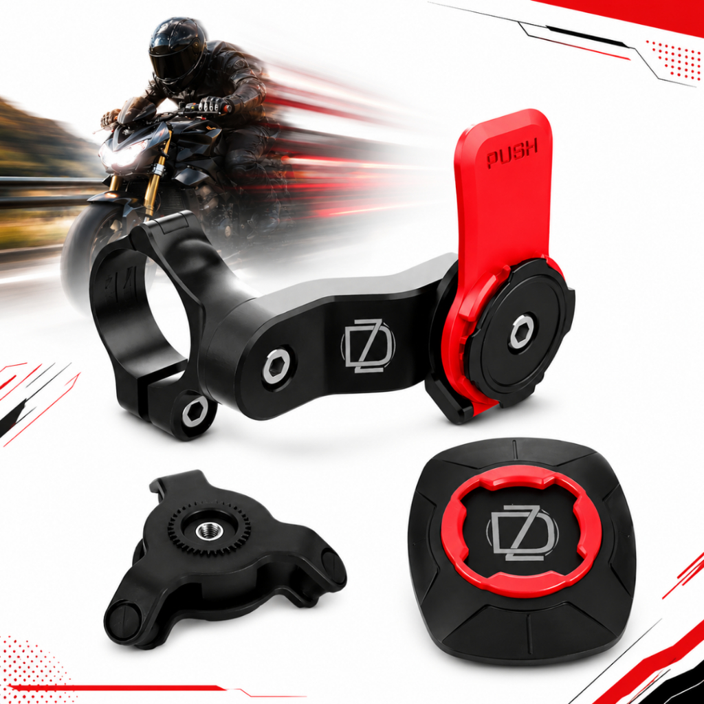 Suporte para Celular Moto Quad Lock Forte Resistente 360º Guidão Bicicleta Quick Lock