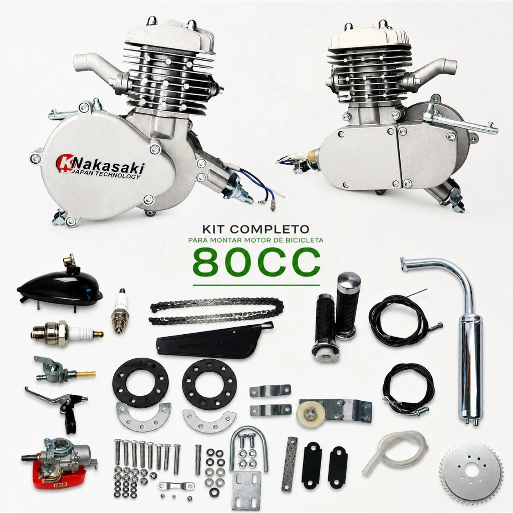 Kit Completo Motor Para Bicicleta Motorizada 80cc nakasaki 3 bolinhas